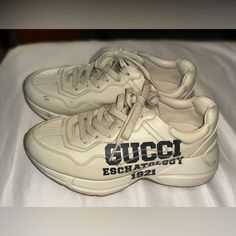 Like New I Used It Twice Time Gucci Sneakers Sporty Gucci Sneakers With Embossed Logo, Gucci Sneakers With Logo Detail For Sports, Gucci Sneakers, Gucci Shoes, Womens Shoes Sneakers, Limited Time, Like New, Womens Sizes, Gucci