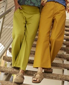 We took details from our favorite Chaka skirt—wide waistband, super soft fabric, wear-anywhere-attitude, and turned them into a year ‘round pant. A fan favorite for good reason: sweatpant comfortable, going-out presentable. Comfortable Cotton Wide Leg Pants For Fall, Green Pull-on Pants For Loungewear, Green Pull-on Straight Pants, Everyday Wide Leg Bottoms For Fall, Versatile Wide Leg Pants For Elevated Casual Fall Wear, Green Casual Pull-on Bottoms, Elevated Casual Fall Bottoms With Elastic Waistband, Elevated Casual Bottoms With Elastic Waistband For Fall, Elevated Casual Elastic Waistband Bottoms For Fall