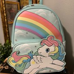 Nwt Ib My Little Pony Rainbow Blue Backpack With Rainbow Straps And Secondary Backpack Straps Adjustable As Well. Still In Original Ordered Box And Tags On Item. Never Used. Girl Or Boy Can Enjoy! Merry Christmas Barbie Stuff, Kids Backpack, Rainbow Kids, Blue Backpack, Backpack Straps, Kids Backpacks, Kids Accessories, My Little Pony, Backpack Bags