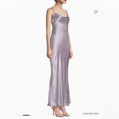 Bec & Bridge Malia Lavender Ash Satin Maxi Gown Dress Size: 8 Color: Lavender Ash Condition: Very Good, Some Very Minor Pulls On Hem (See Photos) Crafted Of Luxe Satin, Bec & Bridge's Malia Gown Features A Figure-Flattering Bias Cut, Scoopneck, And Strappy Cowl Back. Lavender Sleeveless Evening Dress For Formal Occasion, Lavender Floor-length Evening Dresses, Spring Evening Lavender Gown, Lavender Fitted Floor-length Maxi Dress, Fitted Lavender Floor-length Maxi Dress, Elegant Lavender Maxi Dress For Evening, Lavender Fitted Maxi Dress For Formal Occasions, Fitted Lavender Maxi Dress For Formal Occasions, Lavender Evening Dress For Wedding