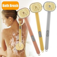 ✨【 Multifunctional】 : Detachable back shower brush, detachable brush head ,one-touch bubble for gentle exfoliation.  ✨【 Bath Brush Long Handle】 : This long handle is slightly curved to give your back a better bathing experience. Relaxing Muscles, Lymph Flow, Skin Exfoliating, Shower Brush, Back Scrubber, Body Shower, Gentle Exfoliator, Bath Brushes, Body Brushing