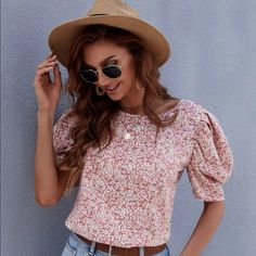 Super Cute But I Already Have Large Shoulders To Begin With Lol Pink And White, Capsule Wardrobe, New Color, Pink White, Super Cute, Womens Tops, Brand New, Wardrobe, Floral