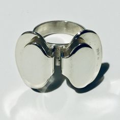 "Very Rare N.E. FROM Solid Sterling Silver Ring Circa 1960s Denmark Designer: Neils Erik Country Of Origin: Denmark Date Of Manufacture: 1960s Material: Sterling Silver  Weight: 11 g Condition: Excellent Size:  Ring Diameter 3/8\" (1.6 cm) Flower Width At Widest Point 1 1/8\" (3 cm) Flower Height At Highest Point 7/8\" (2.1 cm)  Marks:  FROM (maker) 925S (silver purity, sterling silver) Free worldwide delivery.  Returns and cancellations are accepted.  Request cancellation within 24 hours of purchase. If you would like to return the purchased item, please contact me within 5 days of delivery  and send it back within 7 days of delivery.   Buyer pays return postage. Please note that any customs fees, taxes and/or duties are responsibility of the buyer." Stag Ring, Feather Ring Silver, Modernist Ring, Modernist Jewelry, Handmade Fine Jewelry, Modern Ring, Jewelry Inspo, Silver Chain Necklace, Gorgeous Necklaces