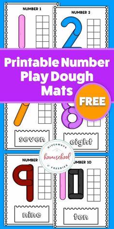 printable number play dough mats for kids to practice numbers and write them in the same language