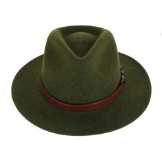 Add a pop of personal style to any outfit with this pinched crown fedora. This fedora is not only made of Australian wool but its unique colors that fit the fall feeling perfectly. The faux leather hatband adds an edgy touch to a smooth wool finish. Lined for warmth this hat is the perfect accessory to weather the cool crisp air in fashion. Made of 100% Australian Wool Green Hat Bands For Kentucky Derby, Casual Top Hat With Flat Brim For Fall, Casual Flat Brim Top Hat For Fall, Adjustable Green Fedora Felt Hat, Green Fedora For Kentucky Derby, Fall Fedora With Short Brim, Casual Wide Brim Top Hat For Fall, Adjustable Flat Crown Panama Hat For Fall, Adjustable Green Fedora Hat Band