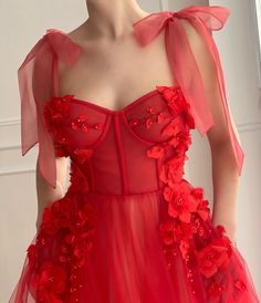 Instagram Red Tulle Prom Dress, Matoshi Dress, Teuta Matoshi, A Line Prom Dresses, Grad Dresses, Tulle Prom Dress, Corset Dress, Fancy Dresses