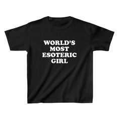 World's Most Esoteric Girl Baby Tee - printwithsky Black Y2k Tops With Funny Text, Black Y2k Top With Funny Print, Unisex Trendy Tops With Funny Text, 90s Black Tops With Funny Print, Black 90s Tops With Funny Print, 90s Style Black Tops With Funny Print, 90s Style Black Top With Funny Print, Special Girl, Baby T Shirts