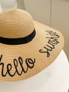 Stay stylish and sun-protected outdoors with the Boho Babe Straw Hat. Made from high-quality straw, this trendy hat features letter embroidery for a unique touch. The wide brim provides excellent coverage and the adjustable strap ensures a perfect fit. Perfect for any outdoor occasion, from the beach to a picnic in the park. Color : Khaki Pattern Type : Letter Material : Paper Size Crown one-size 58 Lightweight Straw Hat For Vacation, Brimmed Hats With Letter Print For Outdoor, Straw Sun Hat For Summer, One Size, Summer Brimmed Hats With Embroidery, One Size Straw Hat For Spring, Beach Hats With Letter Print In Black, Trendy One Size Sun Hat For Beach Season, Black Letter Print Beach Hat, Embroidered Wide Brim Summer Hat