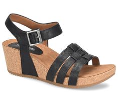 Step into the season with the Eurosoft Ericka, a chic woven two-piece cork wedge sandal that effortlessly combines comfort and style. Featuring an adjustable buckle for a secure fit, these sandals are perfect for sunny days and warm evenings. From Eurosoft. Casual Cork Wedge Sandals For Vacation, Casual Cork Wedge Sandals For Summer, Casual Cork Wedge Heel Sandals, Casual Cork Wedge Sandals Open Toe, Casual Open Toe Cork Wedge Sandals, Cork Wedges Sandals, Wedge Sandal, Cork Wedge, Wedge Sandals