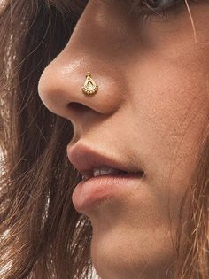 Nose Stud - Indian solid 14K yellow gold nostril pin Your nose is the forefront of your façade. Nose jewelry is the first body adornment people observe when looking at you. We make your entire look stand out just by decorating your nose with our unique solid gold piercing jewelry, handmade to fit your specific body features as accurately & stunningly as can be. The nose jewelry we make is of the highest quality, both materials & craftsmanship wise. Treat yourself with it. It'll be your b Gold Hypoallergenic Nose Rings For Wedding, Tiny Gold Nose Rings For Wedding, Nose Pin Indian, Rose Gold Nose Stud, Nose Jewels, Unique Nose Rings, Tiny Nose Studs, Nose Ring Jewelry, Ring Indian