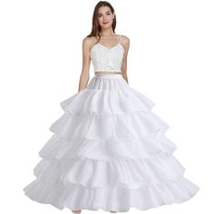 PRICES MAY VARY. 【CRINOLINE PETTICOAT MAKE DRESS FULL】：The 4 hoop underskirt is lightweight and full,This women’s crinoline petticoat underskirt use high quality material taffeta, beautiful ruffle edges outside,4 lightweight and sturdy steel rings can maximize the stretch of your dress,plump and fluffy. 【CRINOLINE PETTICOAT PERFECT SHAPE】：This This 4 Hoops, 2 layers, 5 ruffles underskirt is an A-line shape, will help shape your dresses,make your figure more charming.There is an adjustable drawst Full Crinoline Skirt With Ruffles, Full Skirt With Ruffles In Crinoline, Crinoline Tiered Petticoat With Ruffled Skirt, Crinoline Tiered Ruffled Petticoat, Tiered Ruffled Crinoline Petticoat, Can-can Crinoline Petticoat With Tiered Skirt, Can-can Crinoline Tiered Petticoat, Voluminous Ruffled Crinoline Petticoat, White Crinoline Petticoat With Gathered Skirt