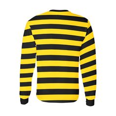 Black and Yellow Striped Men Long Sleeve TShirt Type: Polyester Fabric, for Men, All-Over Printing 9.35 Oz. Made from premium Polyester fabric. Soft and breathable fabric will bring a great comfortness when wearing the shirt. Each panel is cut and sewn together to ensure a flawless graphic. Sizes: XS, S, M, L, XL, 2XL. Please calculate your size from the measurement chart below. There may be small difference in the design and 2-3 cm deviation for manual measurement during the production process. Bee Costume, Retro Stripes, Boring Clothes, Horizontal Stripes, Measurement Chart, Black And Yellow, Yellow Stripes, Crew Neck Tee, Tee Design