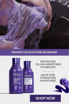 Calling all blondes! Reduce brass while strengthening and repairing damaged hair. Redken Color Extend Blondage helps to instantly neutralize unwanted yellow undertones & brassiness in blonde hair. | #purpleshampoo #blondage #blondehair Purple Shampoo For Blondes, Hair Fall Solution, Wispy Hair, Short Sassy Haircuts, Sassy Haircuts, Braids For Boys, Fall Hair Color Trends, Redken Color, Lilac Hair