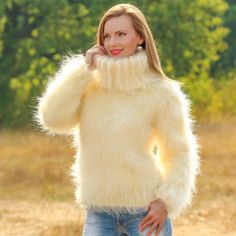 Check out Ivory mohair sweater thick shot fuzzy handmade pullover hand knit jumper, size M, the latest item I added on eBay! #eBay #eBaySeller Cozy Fluffy Sweater For Fall, Winter Cream Mohair Sweater, Cream Mohair Chunky Knit Sweater, Cream Chunky Knit Mohair Sweater, Cream Mohair Knitted Sweater, Cream Mohair Hand-knitted Sweater, Hand Knitted Mohair Cream Sweater, Hand Knitted Cream Mohair Sweater, Cozy Winter White Mohair Sweater