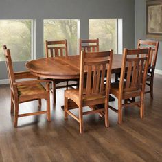 SOLD OUT 2 Leaf Round Dining Table Set w/ 6 Chairs - Golden Brown - Crafters and Weavers Glass Dining Table Designs, Oak Kitchen Table, Small Bars For Home, Kitchen Table Oak, Round Dining Table Set, Quarter Sawn Oak, Dining Table 4, Flush Door, Wood Bed Design