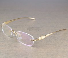 color: glod Rimless Eyeglasses, Wooden Glasses, Classic Series, Cartier, Luxury Branding, Lenses, Sunglasses, Color