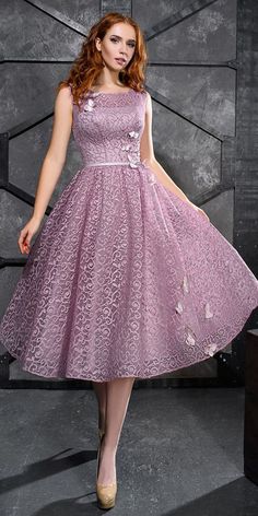 Customized service and Rush order are available. *** Customers need to know : All of the dresses don't come "on the shelf"（Our Dresses are all custom-made）.We strongly recommend you to select "Custom Made" to ensure the dress will fit you when it arrives. .   This dress could be custom made, there are no extra cost to Homecoming Dresses Lace, A Line Prom Dress, Lace Homecoming Dresses, A Line Prom Dresses, Necklines For Dresses, Homecoming Dress, Handmade Flowers, Mode Outfits, Stylish Dresses