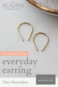 Simple Everyday Earrings. Designed for the modern woman. These delicate horseshoe shaped slide earrings are so comfortable you’ll forget you’re wearing them. Horseshoe Earrings, Bracelets Diy, Everyday Earrings, Jewelry Inspo, Wire Jewelry, Modern Woman, Jewelry Inspiration, My Jewellery, Beautiful Jewelry