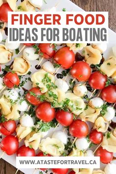 Summer appetizers on a white tray. Easy Boat Appetizers, Snacks To Take On The Boat, Snacks On A Boat Ride, Snacks For Concerts, Boat Day Appetizers, Dock Party Food Ideas