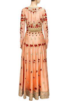 Floral Anarkali Floor Length – Panache Haute Couture Silver Applique, Flared Anarkali, Floral Anarkali, Varun Bahl, Anarkali Lehenga, Curated Outfit, Applique Work, Add Sleeves, Anarkali Suits