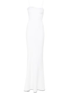 Jacquemus La Robe Aro mermaid-design Dress - Farfetch White Spaghetti Strap Evening Dress, White Evening Dress With Straight Neckline, Elegant Stretch Bias Cut Slip Dress, White Spaghetti Strap Evening Dress For Gala, Elegant White Square Neck Maxi Dress, Elegant Bodycon Slip Dress With Straight Neckline, White Fitted Backless Slip Dress, White Fitted Dress With Bias Cut, Chic White Fitted Slip Dress