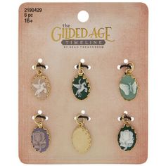 Add a cute and vintage look to bracelets and earrings with the help of our Cameo Charms. These metal charms are oval in shape and feature cameo inserts in a range of colors and styles. There are unicorns, a butterfly, and flowers in lighter colors. Their embossed details will pop, giving your jewelry crafts a whole lot of timeless style! Details: 	 Length: 11/16" 	 Width: 7/16" 	 Metal Color: Gold Card contains 6 charms. Butterfly And Flowers, Gold Card, Bridal Shower Inspiration, Boutique Ideas, Shower Inspiration, Jewelry Charms Pendants, Fandom Outfits, Metal Charms, Home Supplies