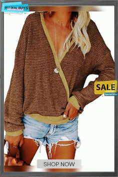 Casual Knitted Long Sleeve T-shirt Spring Knit V-neck T-shirt, Spring V-neck Knit T-shirt, Casual Crew Neck T-shirt With Knit Fabrication, Casual Stretch Knit T-shirt, Casual Brown T-shirt For Fall, Brown Knitted Crew Neck Top, Brown Textured Knit V-neck Top, Stretch V-neck T-shirt For Winter, Knitted Cotton V-neck Top