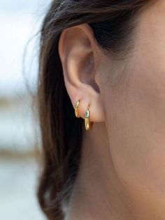 Earrings - Perfect Small 18kt Gold Filled Huggie Hoop Earrings - Noelani - ke aloha jewelry Gold Huggie Hoop Earrings, Small Gold Hoop Earrings, Gemstone Hoop Earrings, Small Gold Hoops, Gold Filled Hoops, Large Hoop Earrings, Initial Jewelry, Huggie Hoop Earrings, Cuff Earrings