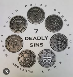 the seven deadly sin symbols are depicted in this image