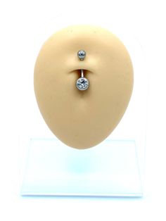 -5mm Small Ball -8mm Big Ball -10mm Barbell Length -14 Gauge Thick Barbell -Implant Safe 316L Surgical Steel -Lead Free -Nickel Free -Hypoallergenic Small Belly Button Piercing Diamond, Diamond Belly Ring, Big Balls, Belly Button Piercing, Belly Ring, Belly Rings, Body Jewellery, Pink Diamond, Belly Button