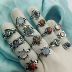 Opaite & Mix Gemstone 925 Sterling Silver Plated Handmade Ring 25 Pcs - Walmart.com Unique Ring Designs, Vintage Jewellery Rings, Rings Rings, Authentic Jewelry, Funky Jewelry, Handmade Rings, Gemstone Studs, Jewelry Inspo, Dream Jewelry