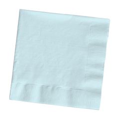 a light blue napkin on a white background