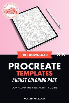 the free printable procreate templates august coloring page is available for purchase