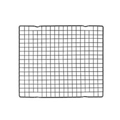 a wire grid on a white background with black lines and squares in the bottom right corner