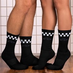 These socks are extra comfortable thanks to their cushioned bottom. The foot is black with artwork printed along the leg with crisp, bold colors that won't fade.   * 60% nylon, 22% cotton, 18% spandex * Crew length * Cushioned bottom * Ribbed leg * Blank product sourced from China This product is made especially for you as soon as you place an order, which is why it takes us a bit longer to deliver it to you. Making products on demand instead of in bulk helps reduce overproduction, so thank you for making thoughtful purchasing decisions! Oblivion, Fleece Shorts, Baby Shirts, Casual Socks, Socks And Hosiery, Baby Tshirts, Designs To Draw, Bold Colors, Hosiery