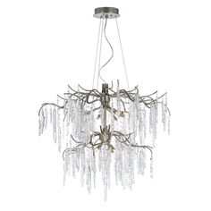 a large chandelier with many lights hanging from it's sides and branches