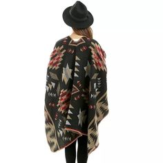 Stay warm and stylish in our Aztec Print Poncho, perfect for a season of boho chic. Featuring a fun tribal print and asymmetrical shape in a lightweight knit fabric and non-stretch blend. For easy maintenance, just hand wash or dry clean. Stay cozy while rocking a unique look with this poncho! Specs: Material: Polyester White Dress Top, Mid Waist Jeans, Boho Swimwear, Vest Crop Top, Boho Kids, White Long Sleeve Dress, Long Romper, Short Kimono, Aztec Print