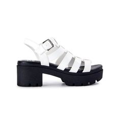 Reposhing This Item I Purchased From @4fountain. Nib Casual White Sandals With Chunky Platform, Casual White Heels With Buckle Closure, Trendy White Sandals With Buckle Closure, Madden Nyc, Fisherman Sandals, Sandals White, Box Color, Chunky Heel, Chunky Heels