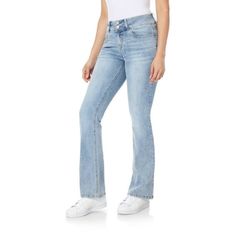 The Luscious Curvy Bootcut is our throwback inspired mid rise fit in soft stretch denim. The forever flattering fit from season to season! Whether youre looking for your go to jeans in a fresh wash or you want to try a new fit entirely, WallFlower has a little something for everyone! We are size inclusive (standard, curvy and plus), which means  great jeans for all women. Period Size: 5.  Gender: female.  Age Group: adult. Womens Jeans Bootcut, Pull On Jeans, Juniors Jeans, Carpenter Jeans, Plus Size Jeans, Chic Woman, Women Trends, Blue Gender, Bootcut Jeans