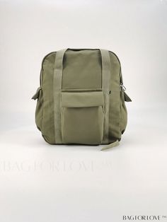 BagForLove - Minimalist Green Classic Backpack: Spacious and Stylish for Everyday Use Daily Backpack, Pink Accessories, Estilo Preppy, Word Wrap, Classic Backpack, Large Backpack, School Bag, Green Bag, Color Khaki