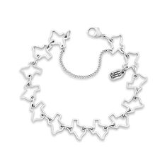 A continuous circle of Lone Star State shapes, our sterling silver Texas Charm Bracelet creates a personalized backdrop for your charm collection. Whether you add on one charm or fully load it with charms, there's no denying your love for the great state Silver Star Charm For Everyday, Silver Star Charm, Personalized Backdrop, Charm Collection, Lone Star State, James Avery, Silver Charm Bracelet, Lone Star, Bracelet Sizes