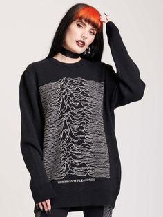 Joy Division Intarsia Sweater Knit Crew Neck Sweatshirt For Streetwear, Knitted Crew Neck Sweatshirt For Streetwear, Grunge Crew Neck Sweater For Winter, Graphic Print Knit Sweater For Streetwear, Winter Grunge Crew Neck Sweater, Edgy Knit Sweater For Streetwear, Cozy Knitted Sweatshirt For Streetwear, Cozy Knit Sweatshirt For Streetwear, Punk Crew Neck Winter Sweater