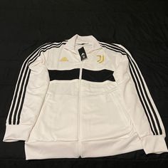 Brand New With Tags Size Large Men White Casual Track Jacket For Winter, White Winter Track Jacket For Streetwear, White Track Jacket For Winter Streetwear, White Outerwear For Fall Sports, White Long Sleeve Sports Track Jacket, White Track Jacket For Fall Streetwear, Sporty White Track Jacket With Long Sleeves, White Sporty Long Sleeve Track Jacket, White Long Sleeve Sporty Track Jacket