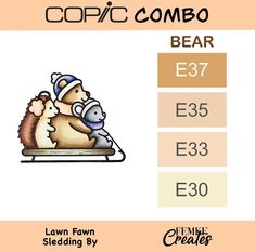 an image of a cartoon character on a sleigh with the caption bear e - 37