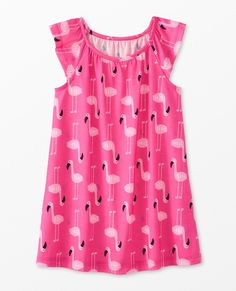 Playful Cotton Dress For Pajama Party, Playful Pink Sleep Dress, Playful Pink Dresses For Loungewear, Pink Bedtime Dresses For Summer, Pink Summer Bedtime Dress, Pink Printed Dress For Loungewear, Kids Nightgowns, Pajama Costume, Look At The Stars