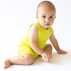 Posh Peanut Chartreuse Racerback Short Romper Neon Yellow- Lemon Lime Nwt 3-6m Sleeveless Solid Color Bubble Romper For Playtime, Playful Yellow Bodysuit For Summer, Yellow Playful Summer Bodysuit, Playful Yellow Summer Bodysuit, Cute Yellow Bodysuit For Playwear, Cute Yellow Summer Bodysuit, Cute Yellow Sleeveless Bubble Romper, Cute Sleeveless Yellow Bubble Romper, Sleeveless Yellow Cotton Bubble Romper