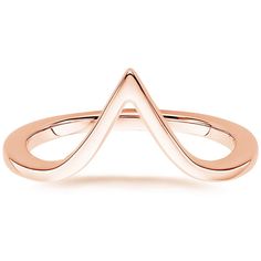 Nouveau Wedding Ring - 14K Rose Gold. This sleek ring forms a chevron-shaped band reminiscent of the Art Nouveau era and is made to sit flush and complement many engagement styles. Elegant Rose Gold Initial Ring With Polished Finish, Elegant Rose Gold Initial Ring For Formal Occasions, Elegant Rose Gold Formal Initial Ring, Formal Rose Gold Stackable Rings With Open Band, Modern Rose Gold Stackable Rings For Formal Occasions, Elegant 14k Rose Gold Stackable Rings For Formal Occasions, Nouveau Wedding, Engagement Style, Gold Wedding Rings