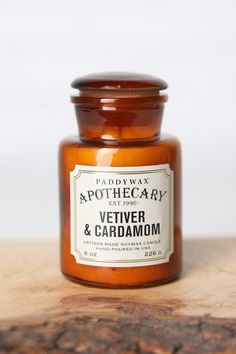 Vetiver + Cardamom 8 oz. Apothecary Candle Apothecary Candle, Apothecary Candles, Hand Candle, Apothecary Jars, Natural Essential Oils, Burning Candle, Repurpose, Apothecary, Home Fragrance