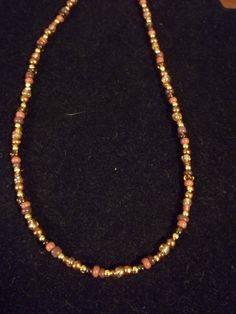 16 inch seed bead choker necklace, made with glass beads of browns, tans and gold.  A longer choker for those that don't like them tight. Fall Or Autumn, Seed Bead Choker, Bead Choker Necklace, Bead Choker, Shades Of Gold