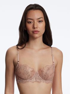 Fit Tip: Non-stretch lace. For fuller breasts, consider going up a cup in size. The Entice bra is delicate and light enough to make it the perfect sexy sheer bra. With just a hint of show through and an unlined balconette shape, this bra is sure to be a Skarlett Blue favorite in your lingerie wardrobe. The sexiest bra you'll find online. Unlined, underwire with balconette lace cups. Eyelash scalloped edge trims neckline. Brushed elastic at underarm for containment. Soft fabric backs for smooth l Bridal Lingerie Honeymoon, Garter Belt Lingerie, Lace Balconette, Honeymoon Lingerie, Sheer Bra, Teddy Lingerie, New Bra, Balconette Bra, Bridal Lingerie